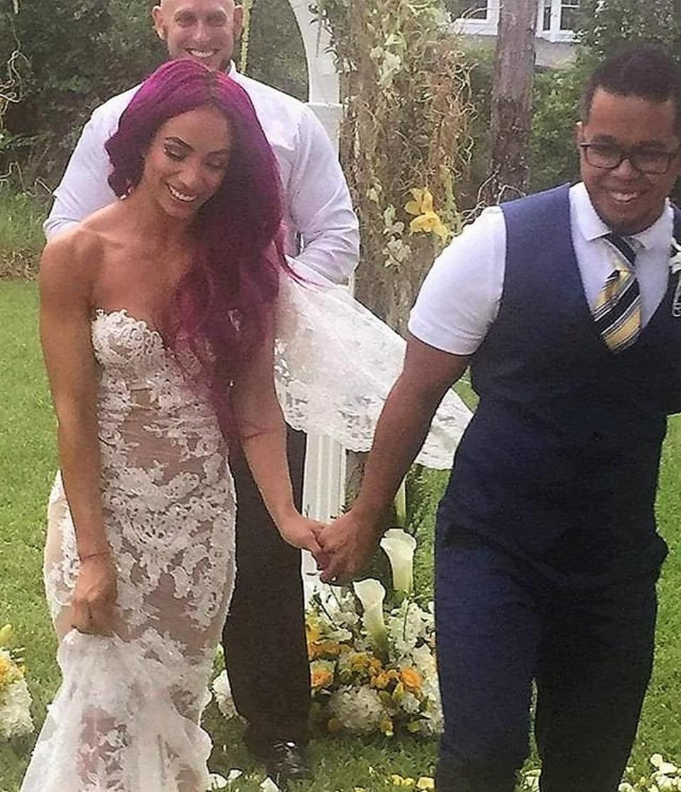 WWE Superstar Sasha Banks and Mikaze (Sarath Ton) were married by WWE Superstar Konnor of The Ascension.