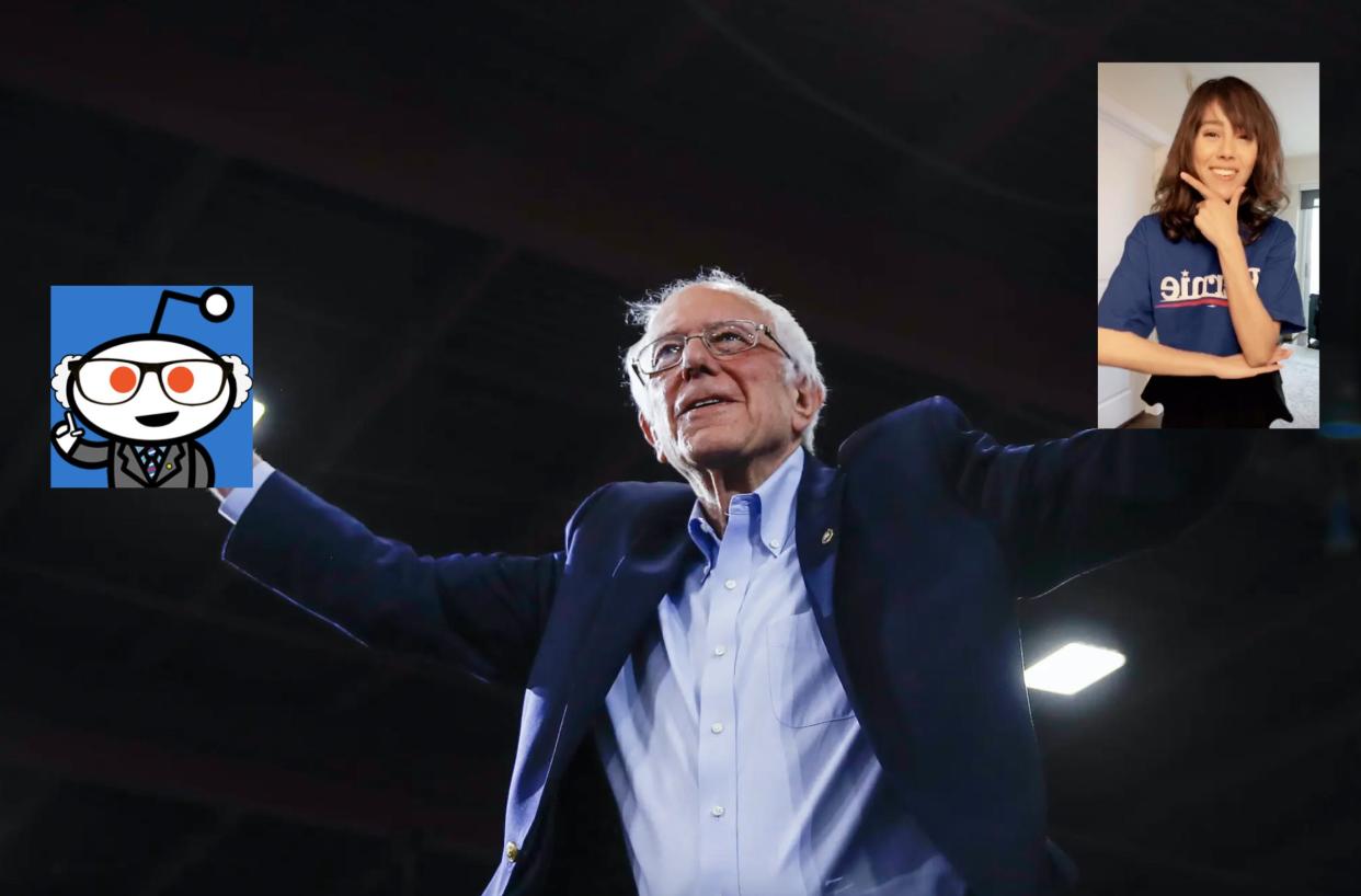 Sanders cultivated an intense fandom among Reddit and TikTok users that rivals only Trump's.