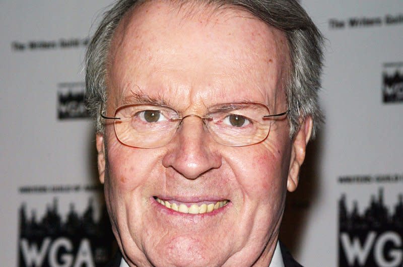 Charles Osgood arrives for the Writers Guild 59th Annual Awards Ceremony at the Hudson Theatre in New York in Feb. 2007. Osgood died Tuesday at age 91 from complications from dementia. File Photo by Laura Cavanaugh/UPI