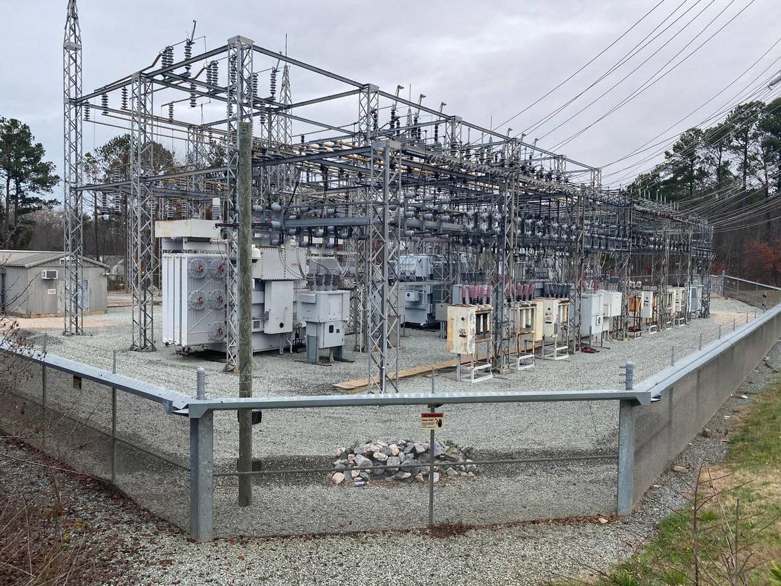 An electric substation in south Durham, North Carolina. Duke Energy has around 2,100 substations across the state.