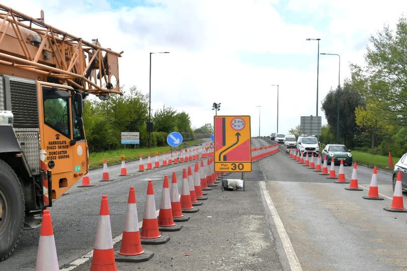 Roadworks are continuing on the Gilbey Road flyover on the A180