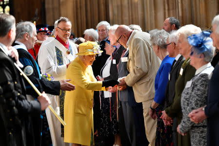 Britain’s Queen Elizabeth attends the Royal Maundy service at St George's Chapel in Windsor, Britain April 18, 2019. Arthur Edwards/Pool via REUTERS