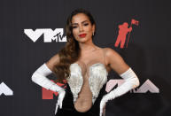 Anitta llega a la ceremonia de los Premios MTV a los Videos Musicales, el domingo 12 de septiembre de 2021 en el Barclays Center en Nueva York. (Foto por Evan Agostini/Invision/AP)