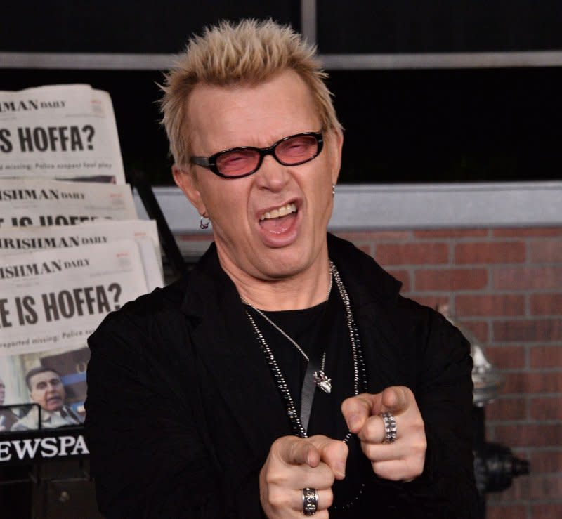 Billy Idol attends the premiere of "The Irishman" at the TCL Chinese Theatre in the Hollywood section of Los Angeles on October 24, 2019. The rocker turns 68 on November 30. File Photo by Jim Ruymen/UPI