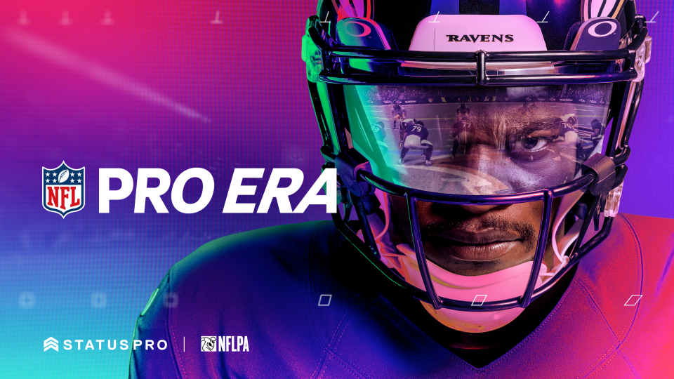 Baltimore Ravens quarterback Lamar Jackson is on the cover the StatusPRO's NFL PRO ERA virtual reality football game.