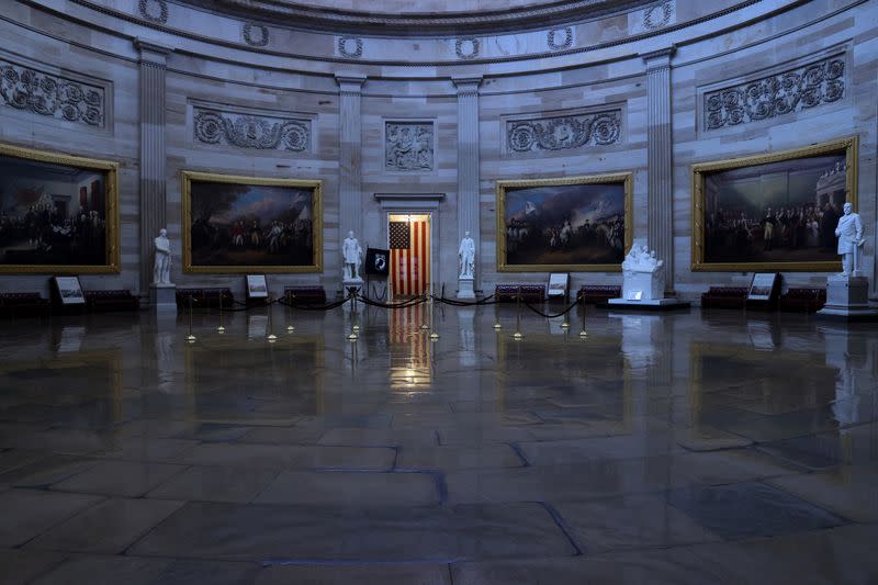 The rotunda of the U.S. Capitol is empty during the coronavirus disease (COVID-19) outbreak in Washington