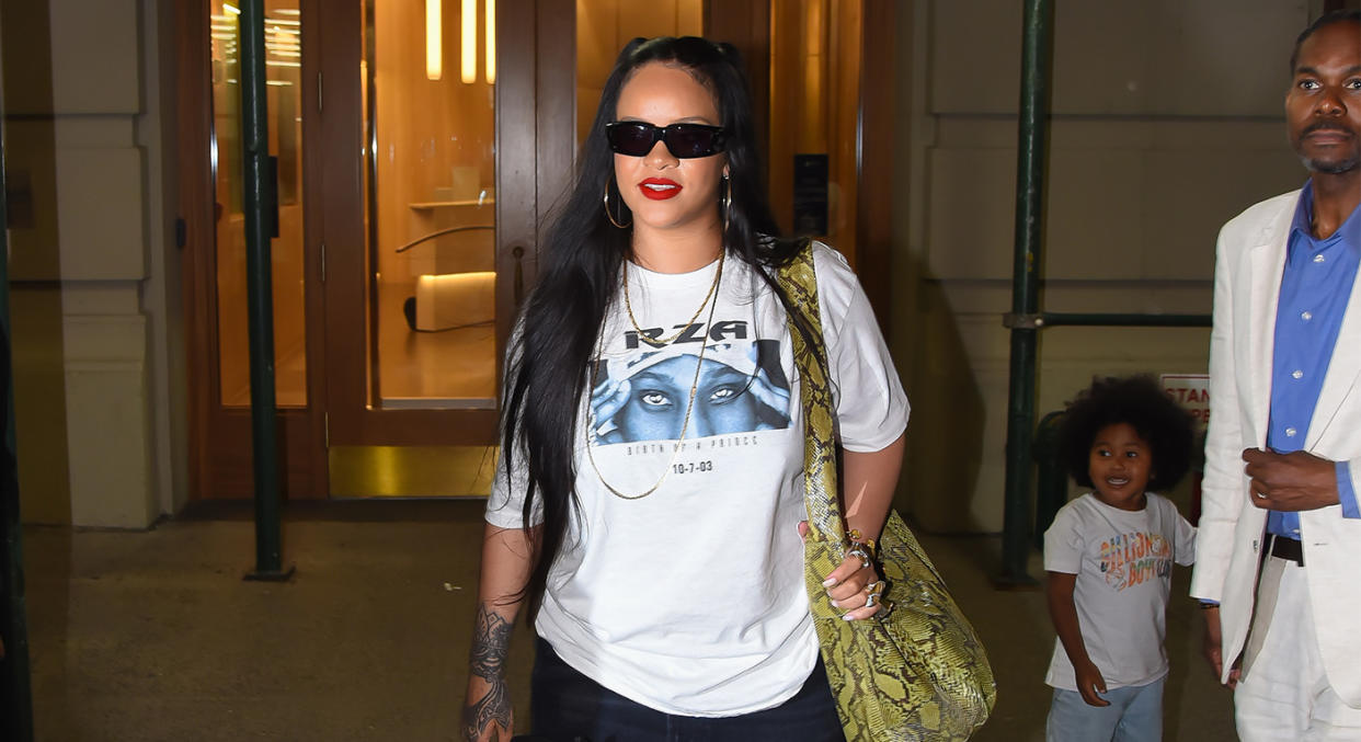 Rihanna tried out one of the summer's most divisive footwear trends on the weekend. (Getty Images)