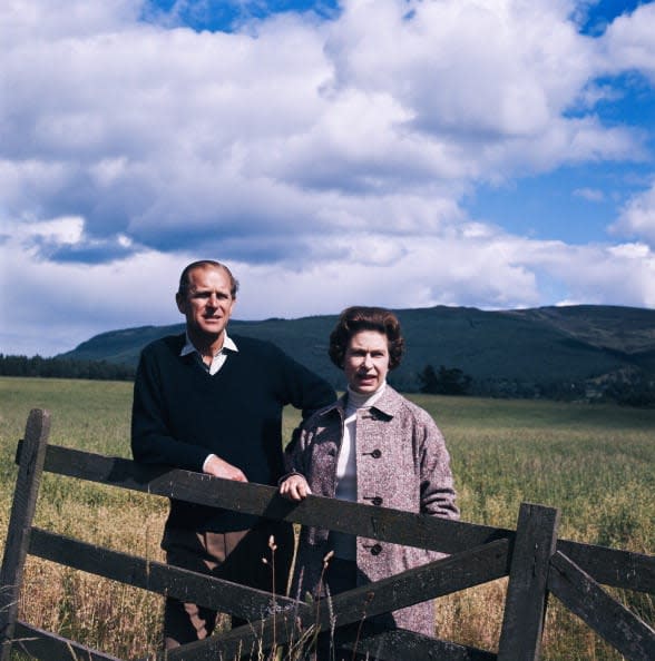 <div class="inline-image__caption"><p>Queen Elizabeth II and Prince Philip at Balmoral, Scotland, 1972.</p></div> <div class="inline-image__credit">Fox Photos/Getty Images</div>