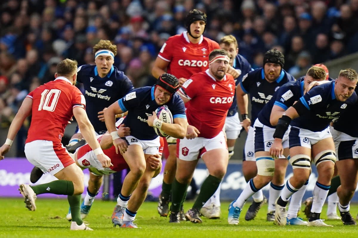 George Turner scored Scotland’s first try against Wales (Jane Barlow/PA) (PA Wire)