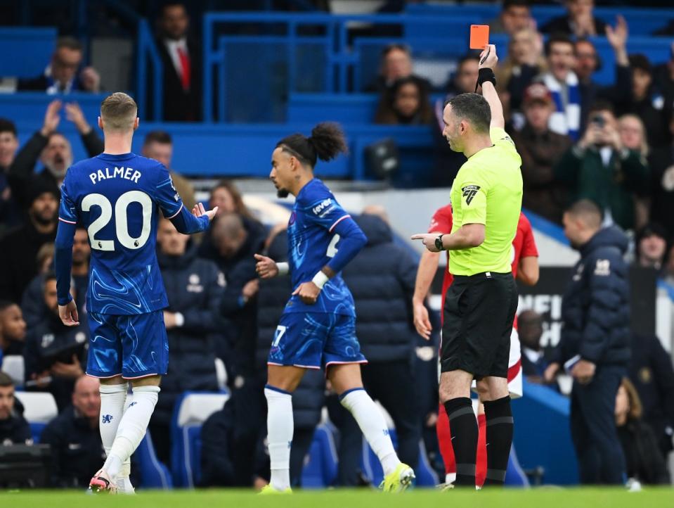 James Ward-Prowse was shown a red card for handball (Photo by Shaun Botterill/Getty Images)