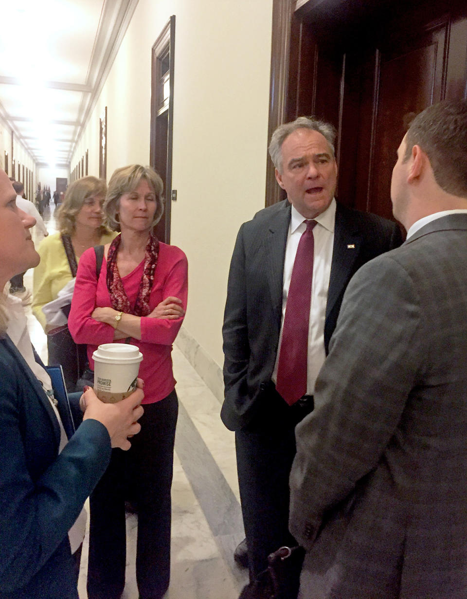 During their visit to Capitol Hill, the Holy Trinity parishioners encountered Sen. Tim Kaine