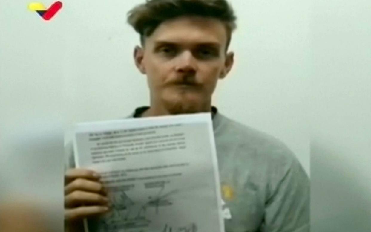 Former US soldier Luke Denman after his arrest in Venezuela in May - UNPIXS (Europe)