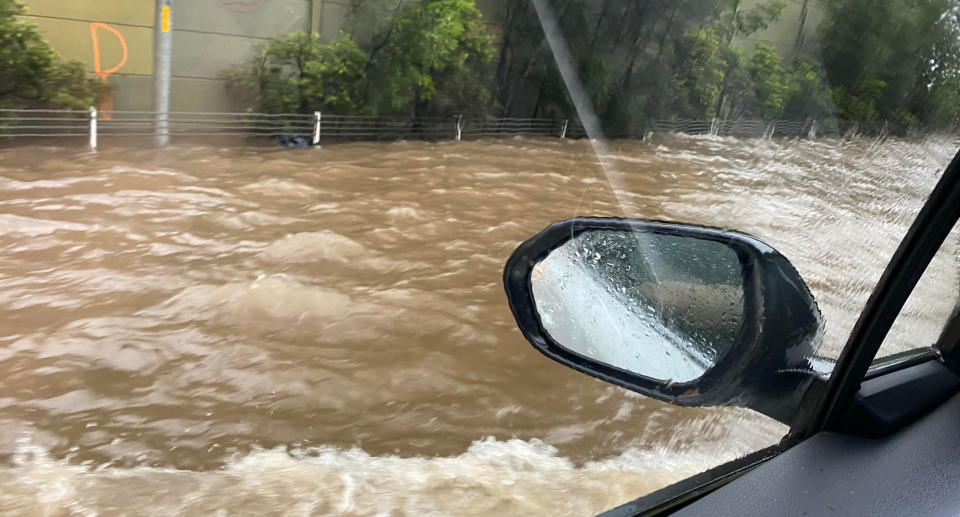 NSW Floods - Residents in Sydney's south are sharing footage of the flooded roads as a result of heavy rainfall on Wednesday night. Source: Facebook