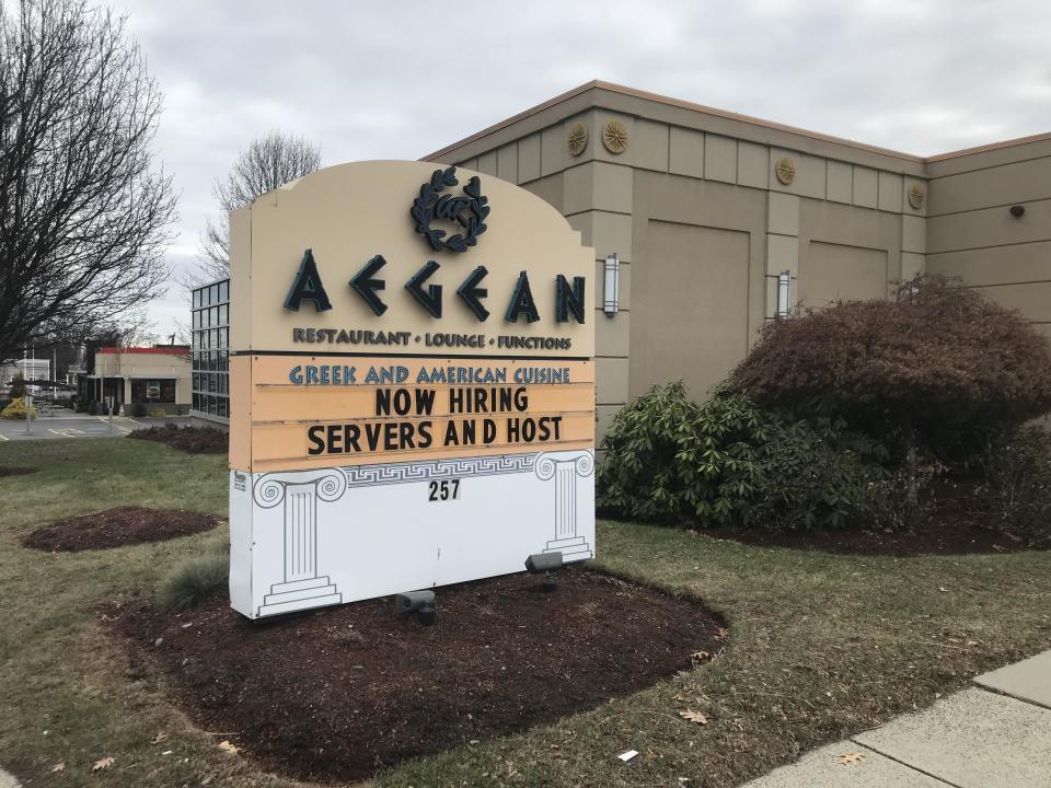 The Aegean Restaurant on Cochituate Road in Framingham was sold at auction in 2021.