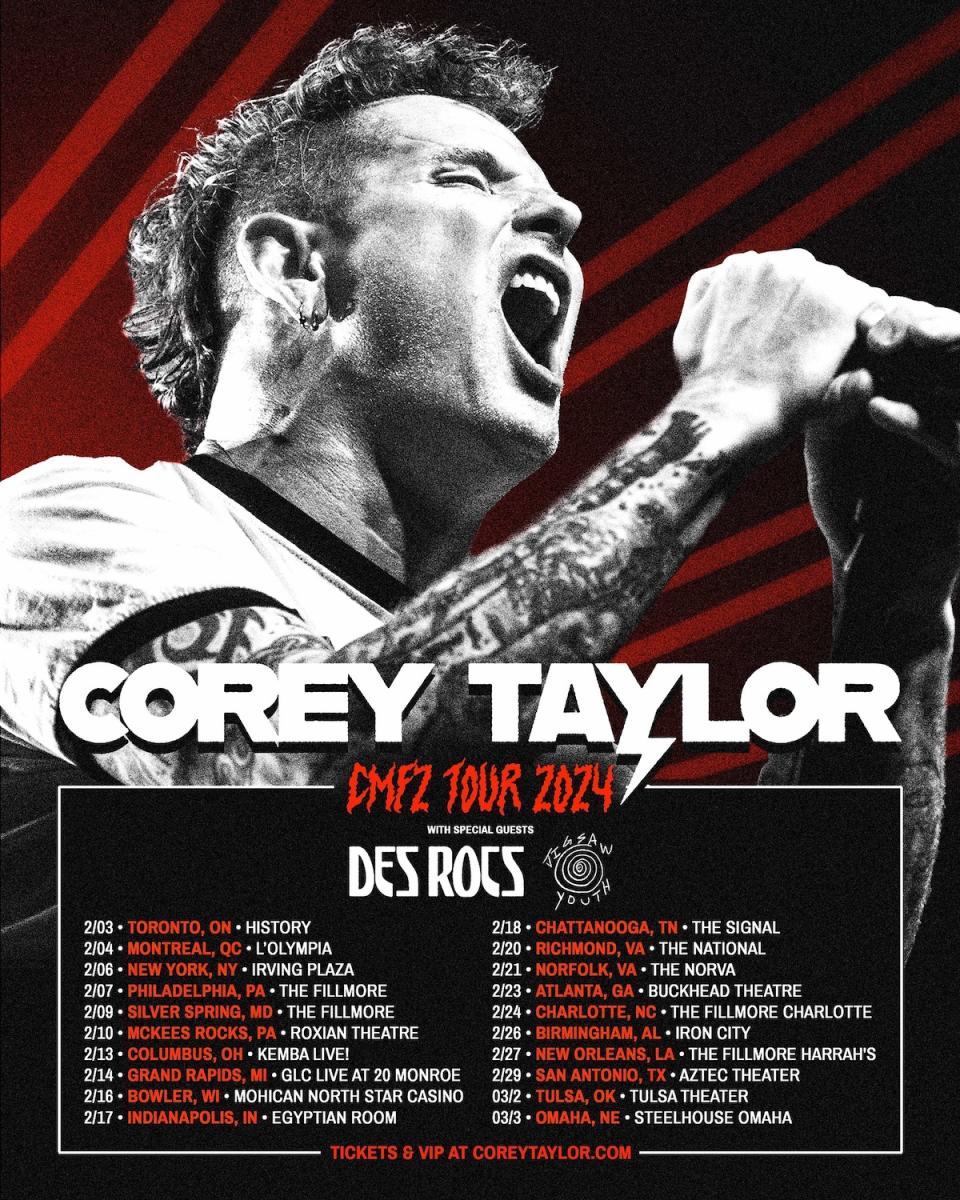 Corey Taylor 2024 tour poster