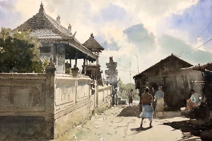 'Mount Agung Before Eruption' (2018, 53cm x 73cm) won an award from the American Watercolour Society earlier this year — Pictures courtesy of Ong Kim Seng