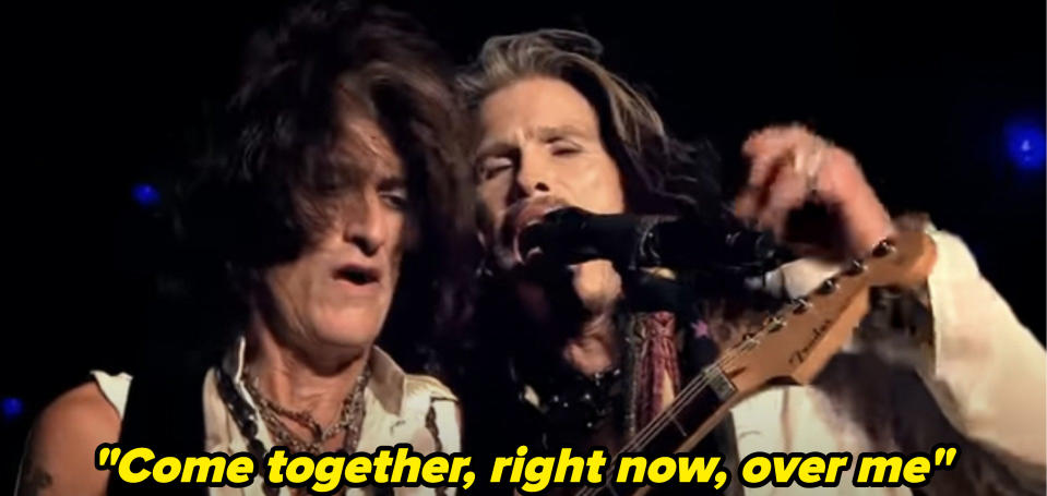 Aerosmith performs "Come Together" live