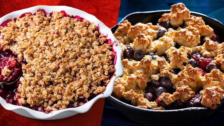 crumble next to cobbler