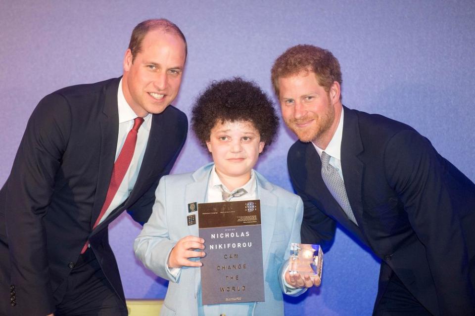 Prince William and Prince Harry with previous Diana Award recipient | Paul Grover/Daily Telegraph/PA Wire