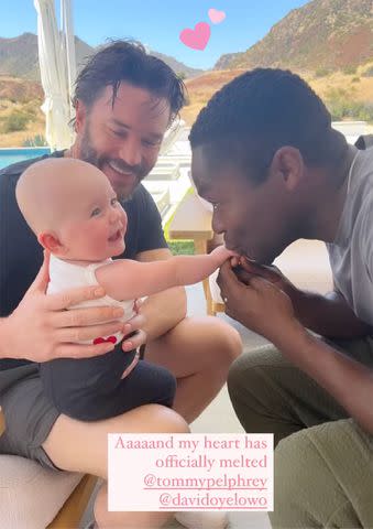 <p>Kaley Cuoco /Instagram</p> Actor David Oyelowo came to see baby Matilda