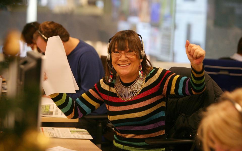 Taking part in the Telegraph's Christmas Appeal charity phone-in in 2008 - Jane Mingay