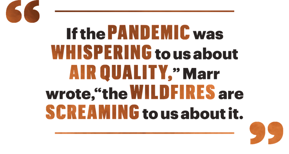 if the pandemic was whispering to us about air quality marr wrote the wildfires are screaming to us about it