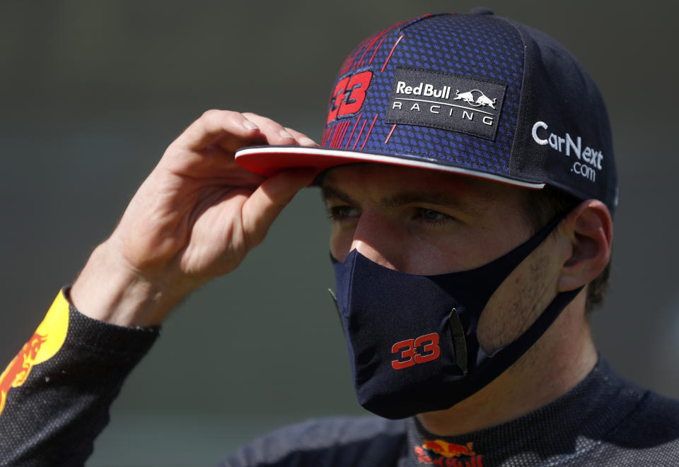 Red Bull driver Max Verstappen of the Netherlands after finishing third during the qualifying session for the Hungarian Formula One Grand Prix, at the Hungaroring racetrack in Mogyorod, Hungary, Saturday, July 31, 2021. The Hungarian Formula One Grand Prix will be held on Sunday. (David W Cerny/Pool via AP)