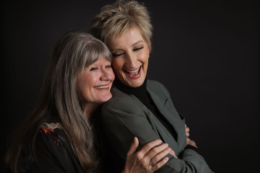 BEVERLY HILLS-CA - NOVEMBER 18, 2022: "Women Talking" actors Judith Ivey, left, and Sheila McCarthy, who play two of the older women in an isolated religious community who must help decide whether the women should leave the community after a series of attacks by the men in their numbers, are photographed in Beverly Hills on November 18, 2022. (Christina House / Los Angeles Times)