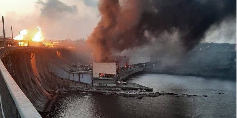Consequences of strikes on the Dnipro HPP, March 22, 2024