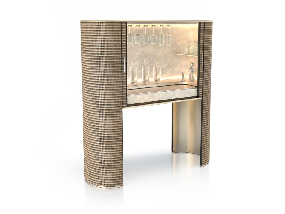 Armani/Casa developed a limited-edition bar cabinet, called Royal. - Credit: Courtesy of Armani/Casa