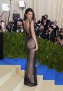 While the Met Gala red carpet is well acquainted with the sheer dress (after all, it’s where Beyoncé and J.Lo both debuted the trend), Kendall's 2017 look caused even more chatter than usual. Alongside some unfortunate <a href="https://www.teenvogue.com/story/kendall-jenner-slut-shamed-for-met-gala-2017-dress?mbid=synd_yahoo_rss" rel="nofollow noopener" target="_blank" data-ylk="slk:slut-shaming comments;elm:context_link;itc:0;sec:content-canvas" class="link ">slut-shaming comments</a>, Kendall's La Perla dress elicited comparisons to Rose McGowan's back-baring dress, with critics claiming she <a href="https://www.teenvogue.com/story/kendall-jenner-met-gala-2017-rose-mcgowan-vmas?mbid=synd_yahoo_rss" rel="nofollow noopener" target="_blank" data-ylk="slk:copied her gown from the '90s star;elm:context_link;itc:0;sec:content-canvas" class="link ">copied her gown from the '90s star</a>.
