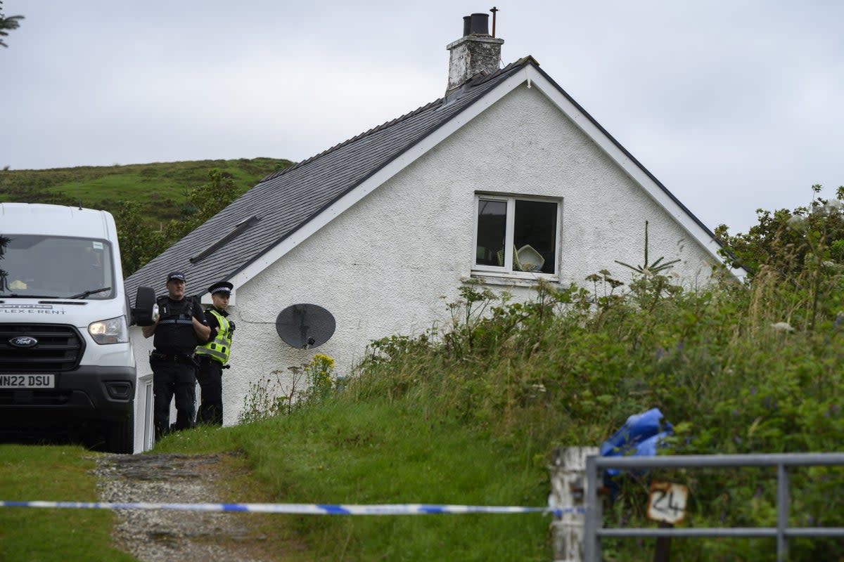 Police at the scene of one of the incidents on Skye (John Linton/PA) (PA Wire)