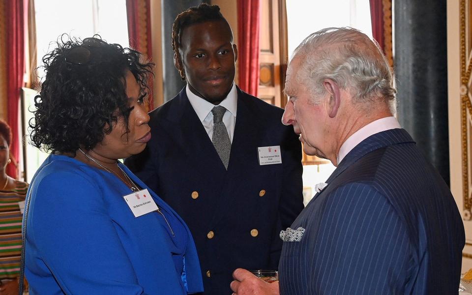 Meeting the King, then Prince Charles, with singer Brenda Edwards, at Buckingham Palace, June 2022 - Getty