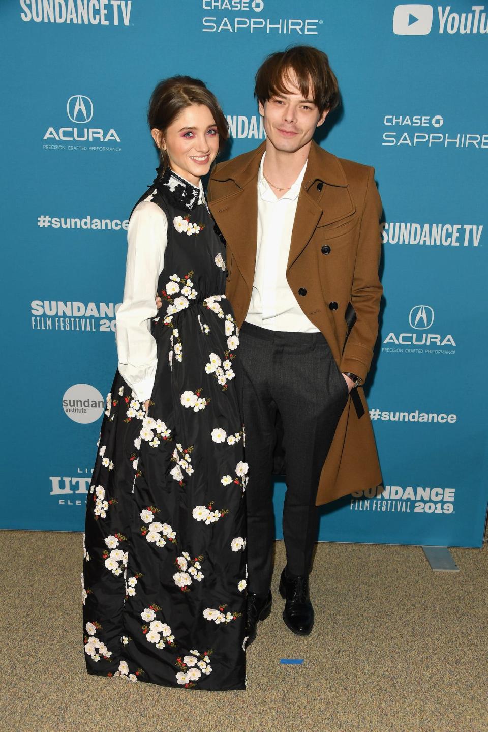 Natalia Dyer and Charlie Heaton at the "Velvet Buzzsaw" premiere on January 27, 2019.