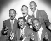 <p>The Drifters were formed in 1953 and saw a number of changes through the years as vocalists left to purse solo careers. In 1959, <a href="https://www.amazon.com/There-Goes-My-Baby/dp/B001J279SY/?tag=syn-yahoo-20&ascsubtag=%5Bartid%7C10063.g.35225069%5Bsrc%7Cyahoo-us" rel="nofollow noopener" target="_blank" data-ylk="slk:“There Goes My Baby”;elm:context_link;itc:0;sec:content-canvas" class="link ">“There Goes My Baby”</a> soared to the top of the charts with its innovative use of strings and Latin rhythms. “<a href="https://www.amazon.com/Save-Last-Dance-Me/dp/B00124A5Y4/?tag=syn-yahoo-20&ascsubtag=%5Bartid%7C10063.g.35225069%5Bsrc%7Cyahoo-us" rel="nofollow noopener" target="_blank" data-ylk="slk:Save the Last Dance for Me;elm:context_link;itc:0;sec:content-canvas" class="link ">Save the Last Dance for Me</a>” also topped the charts the next year.</p>