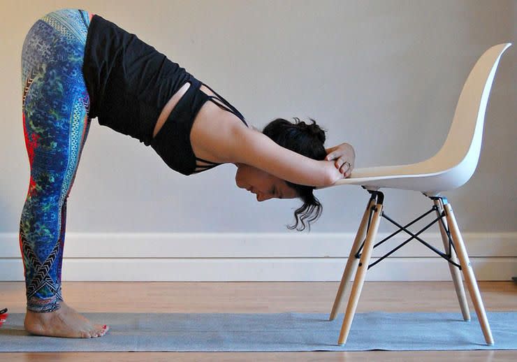 Uttanasana (Standing Forward Bend) with a Chair