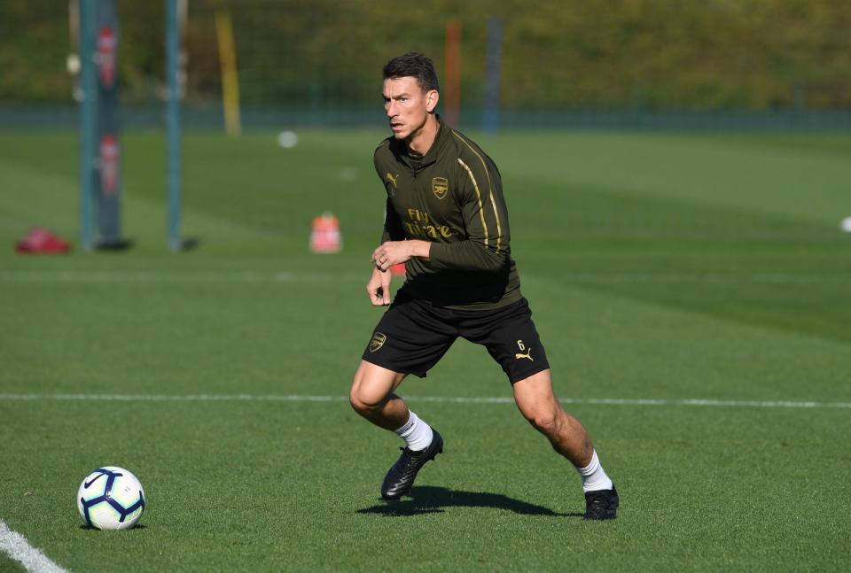 Koscielny back in full training: Arsenal FC via Getty Images