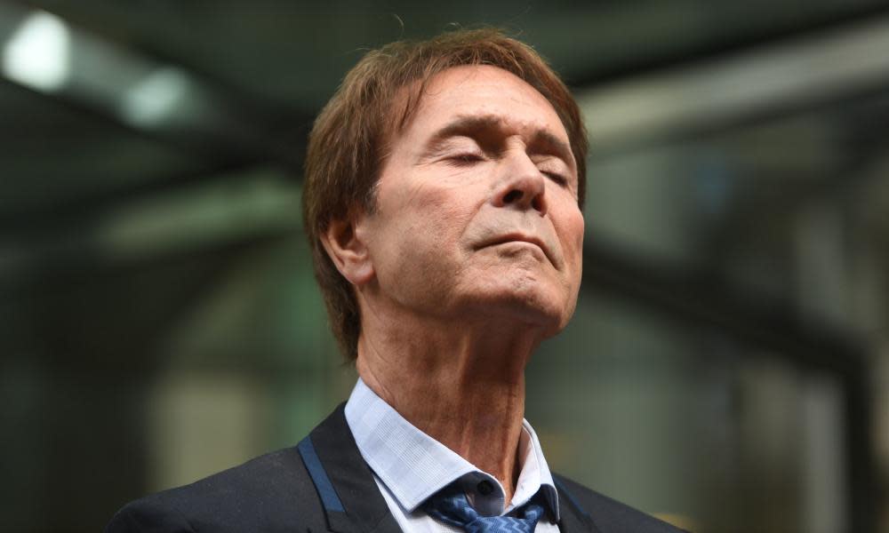 Sir Cliff Richard speaks outside the Rolls Building in London, where he was awarded more than £200,000 in damages after winning his high court privacy battle against the BBC over its coverage of a police search of his home in Sunningdale, Berkshire, in August 2014.