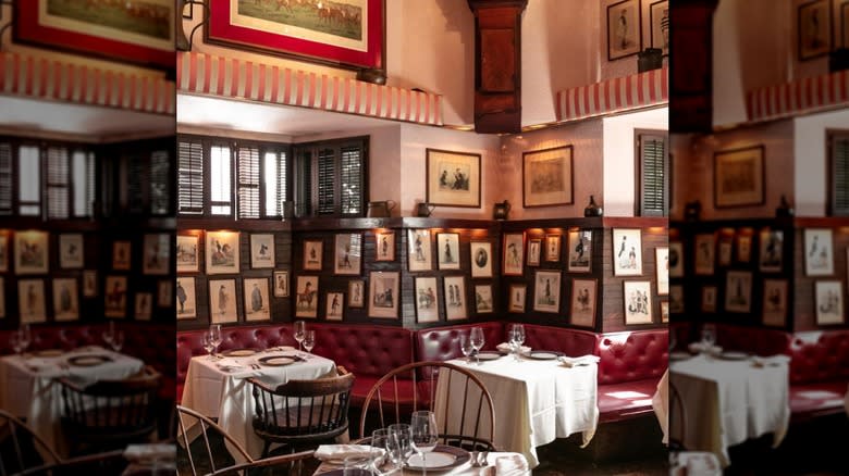 Red leather vintage restaurant booths