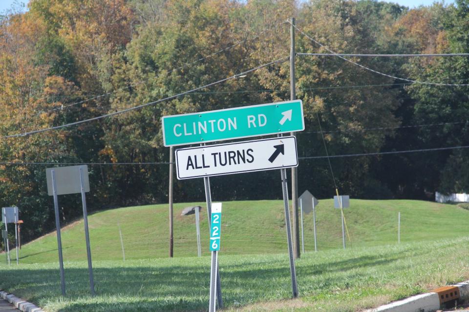 A sign for Clinton Road.