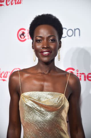 <p>Photo by Alberto E. Rodriguez/Getty Images for CinemaCon</p> Actress Lupita Nyong'o with a short afro