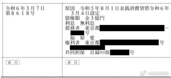 ▲福原愛的3億日圓借據被曝光。（圖／微博）