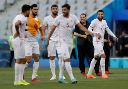 Soccer Football - World Cup - Tunisia Training - Volgograd Arena, Volgograd, Russia - June 17, 2018 Tunisia coach Nabil Maaloul during training REUTERS/Ueslei Marcelino