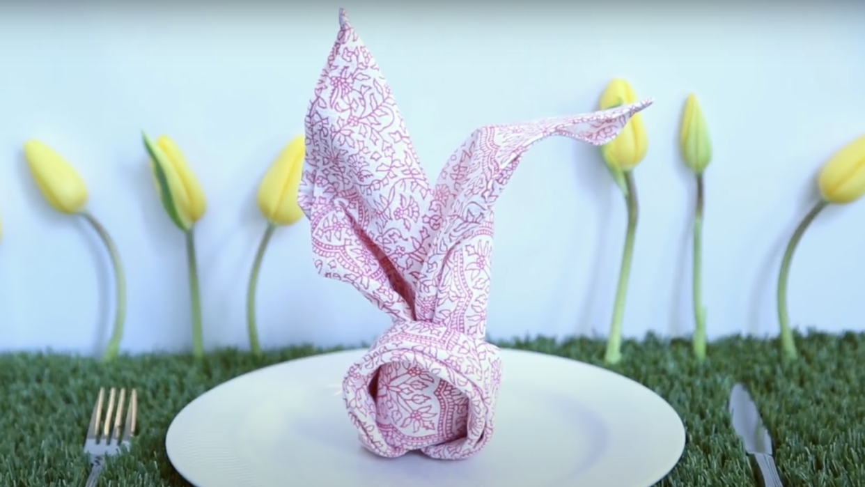 bunny napkin, pink