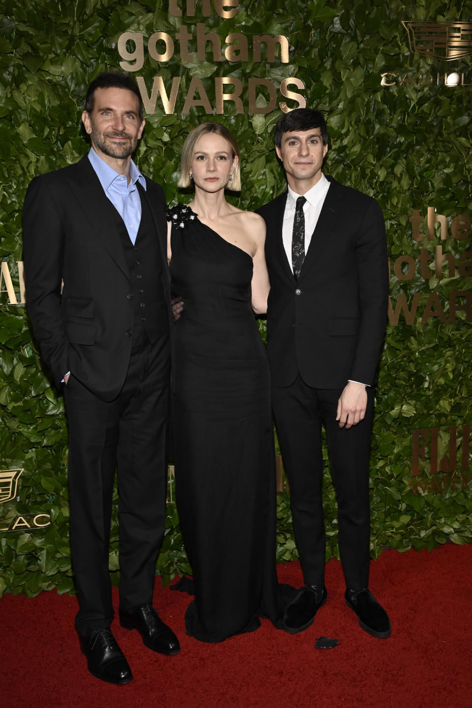 Bradley Cooper, from left, Carey Mulligan, and Gideon Glick attend the Gotham Independent Film Awards at Cipriani Wall Street on Monday, Nov. 27, 2023, in New York. (Photo by Evan Agostini/Invision/AP)