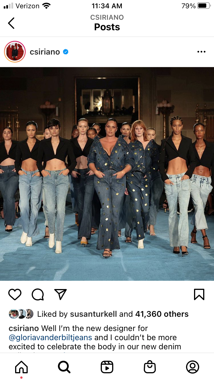 Christian Siriano’s Instagram post revealing he’s the new designer of Gloria Vanderbilt jeans. - Credit: Instagram post.