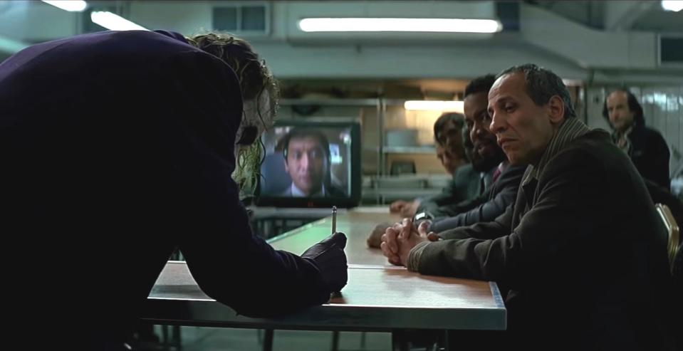 The Dark Knight actor recalls how he could have died during the Joker's pencil trick