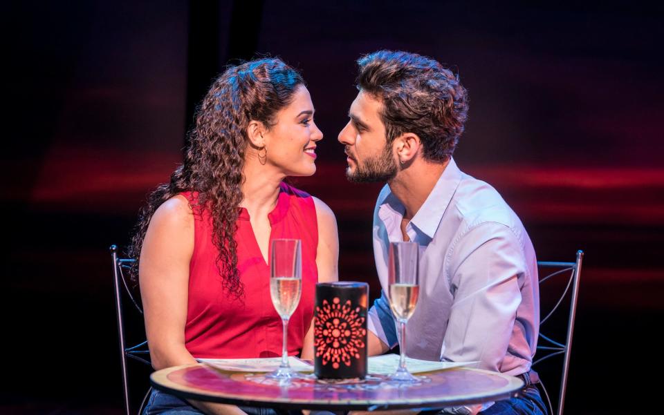 Christie Prades as Gloria E and George Ioannides as Emilio in On Your Feet! - Johan Persson