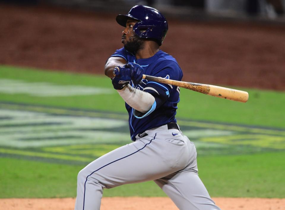 After playing in just 23 regular-season games, Rays outfielder Randy Arozarena hit a playoff-record nine home runs in last year's postseason.