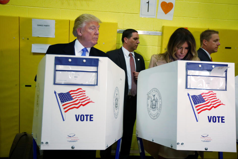 Donald and Melania Trump vote in New York City